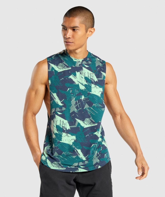 Camiseta Tirantes Gymshark Bold Drop Arm Verde | SQfHZrmWEgt