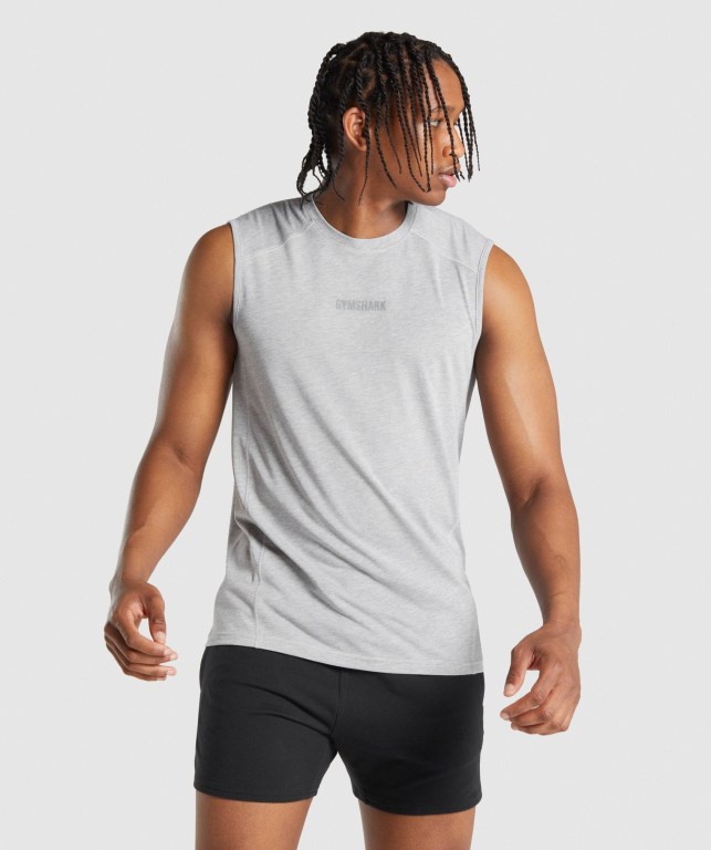 Camiseta Tirantes Gymshark Chalk Gris Claro | OrJVxmnqimb