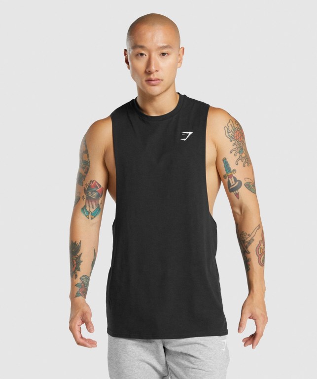 Camiseta Tirantes Gymshark Critical 2.0 Drop Arm Negras | xlyYbIFQgck