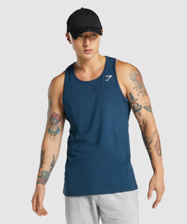 Camiseta Tirantes Gymshark Critical 2.0 Azul Marino | xsHLpKDSLVn