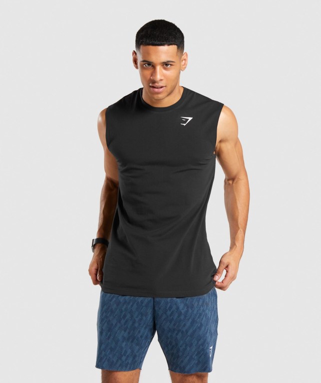 Camiseta Tirantes Gymshark Critical Sin Manga Negras | Cxs2FCCEooj