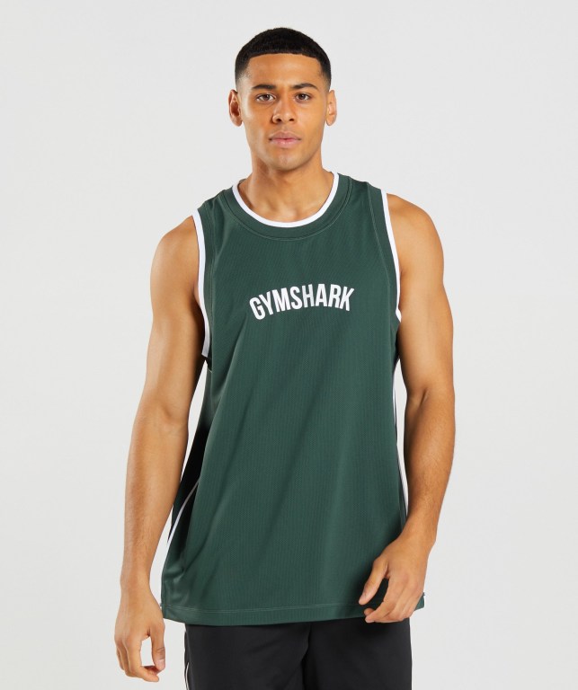 Camiseta Tirantes Gymshark Recess Basketball Obsidian Verde Blancas | ZGuZWkAgpkX