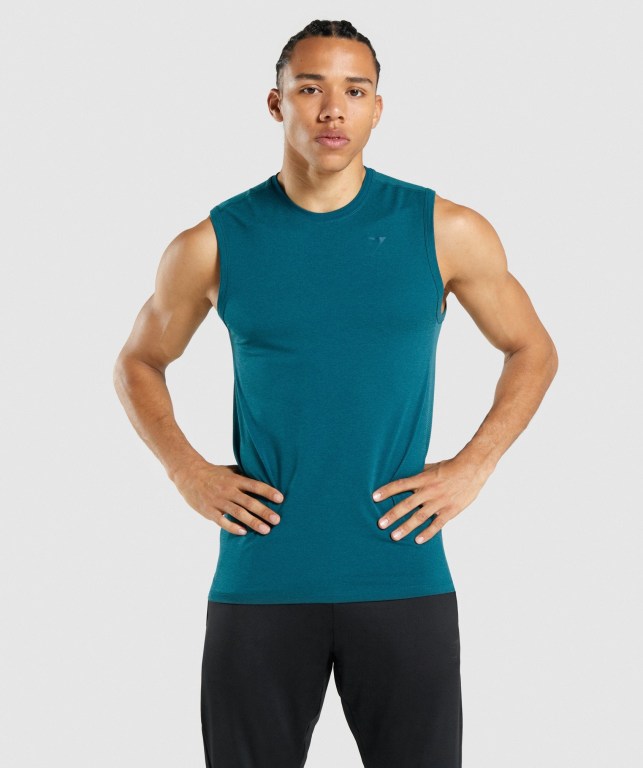 Camiseta Tirantes Gymshark Regulate Entrenamiento Turquesa | VEKwiv55bcD