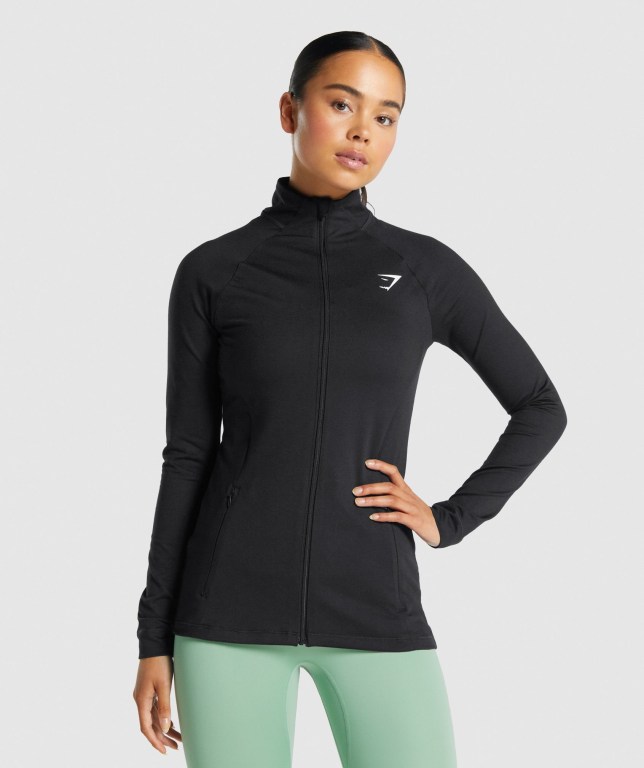 Chaquetas Gymshark Entrenamiento Zip Up Negras | ObPYWzbDkYY