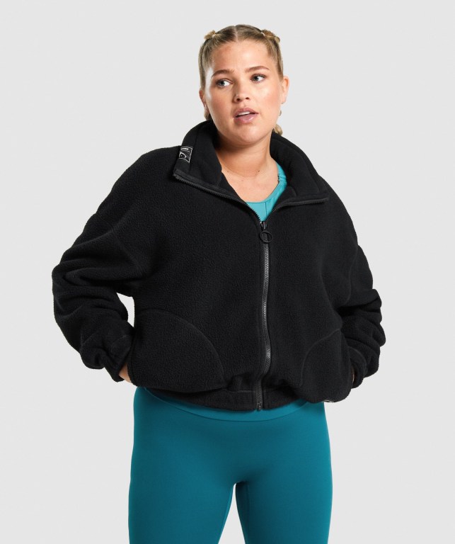 Chaquetas Gymshark Sherpa Jacket Negras | ZyriB16iIW3