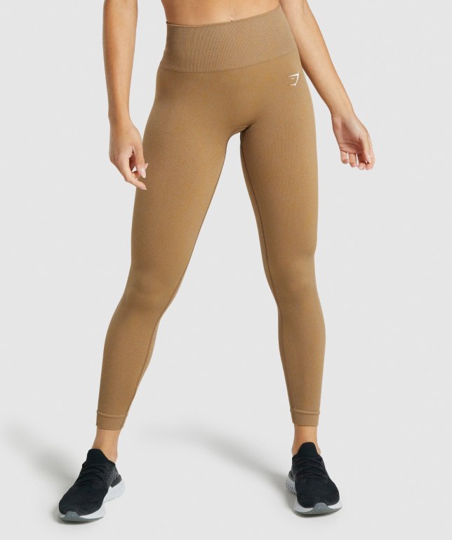 Leggins Gymshark Adapt Fleck Seamless Marrones Claro | 8LG4ck8CCMp