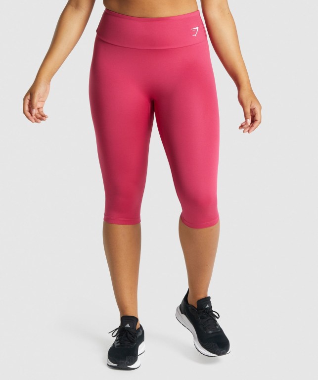 Leggins Gymshark Entrenamiento Cropped Rosas | se6ttIVop8n