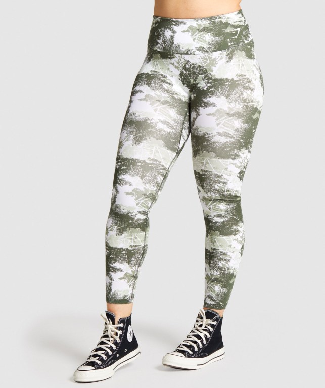 Leggins Gymshark Entrenamiento Verde Camuflaje | 1ygq6GqabMS