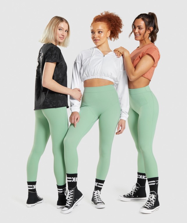 Leggins Gymshark KK Fit 7/8 Verde | QdPOnagv63i