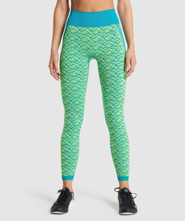 Leggins Gymshark WTFlex Seamless Azules | wQvvI5hDRVm