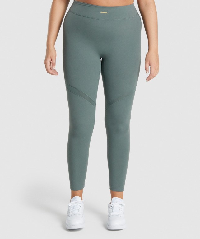 Leggins Gymshark Whitney Mesh Verde | KSggzU4QfBE