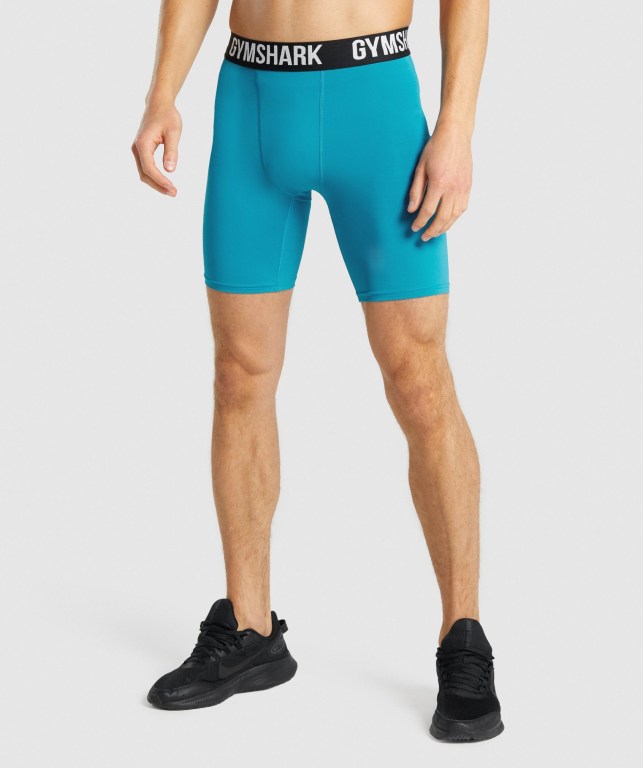 Pantalones Cortos Gymshark Element Baselayer Azules | j1tjmWqqbTY