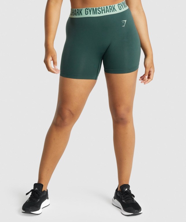 Pantalones Cortos Gymshark Fit Seamless Verde | 656l7rdqwHj