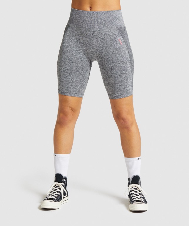 Pantalones Cortos Gymshark Flex Cycling Gris Rosas | WjusHTwyH7n