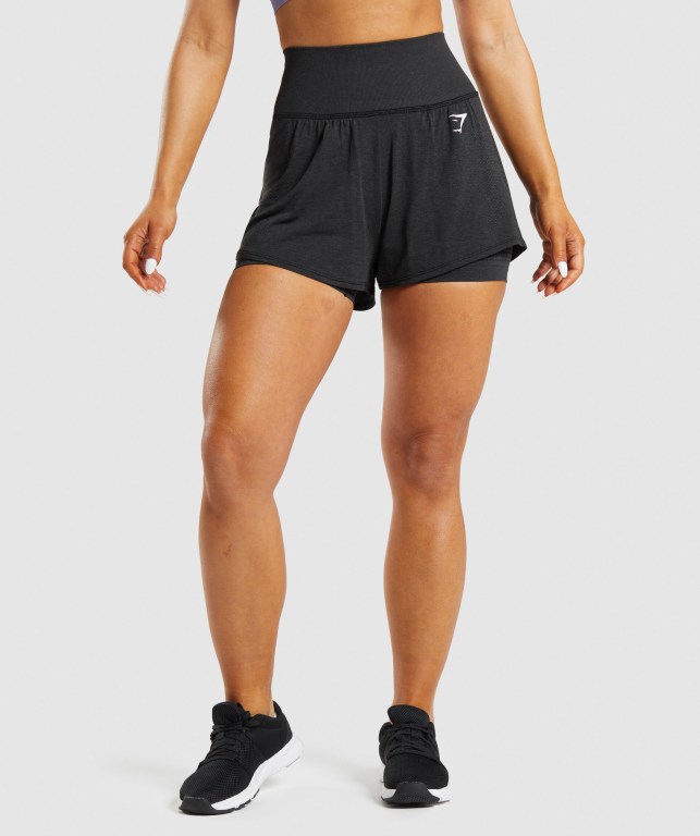 Pantalones Cortos Gymshark Vital Seamless 2.0 2-in-1 Negras | 82Vwbbq458m