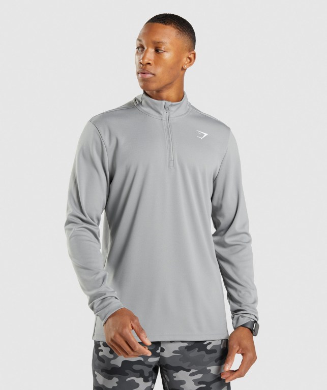 Pullover Gymshark Arrival 1/4 Zip Gris | f3OBsyJYnqo