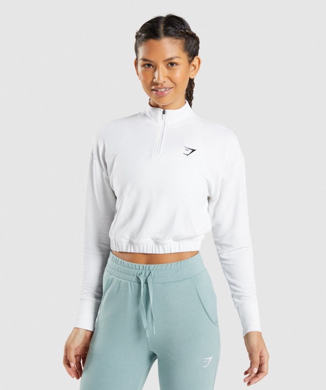 Pullover Gymshark Entrenamiento Pippa Blancas | FlUdeLumWtT