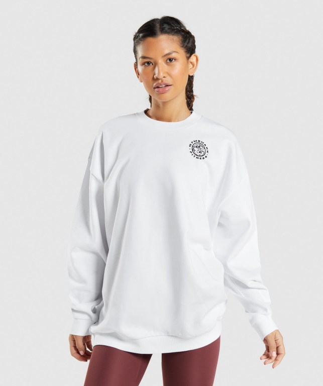 Pullover Gymshark Legacy Graphic Sweatshirt Blancas | yderHaCkJu6