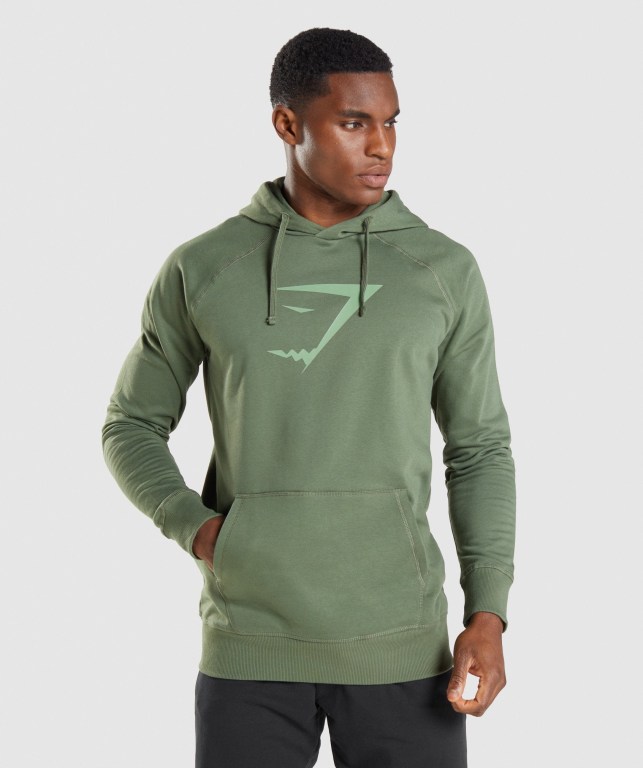 Pullover Gymshark Sharkhead Infill Verde | kw9XqWNSI8m