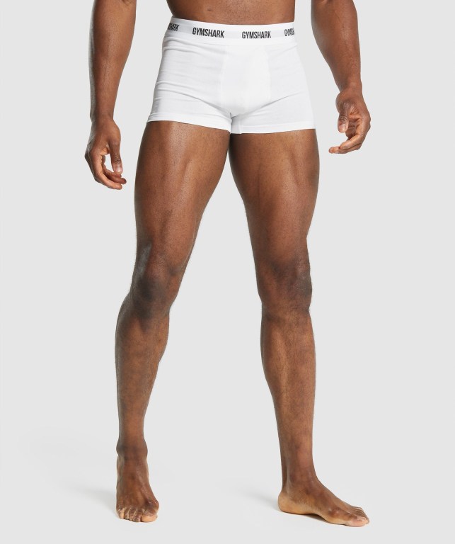 Ropa Interior Gymshark Trunk 2pk Blancas | QCvmTQ59XwL