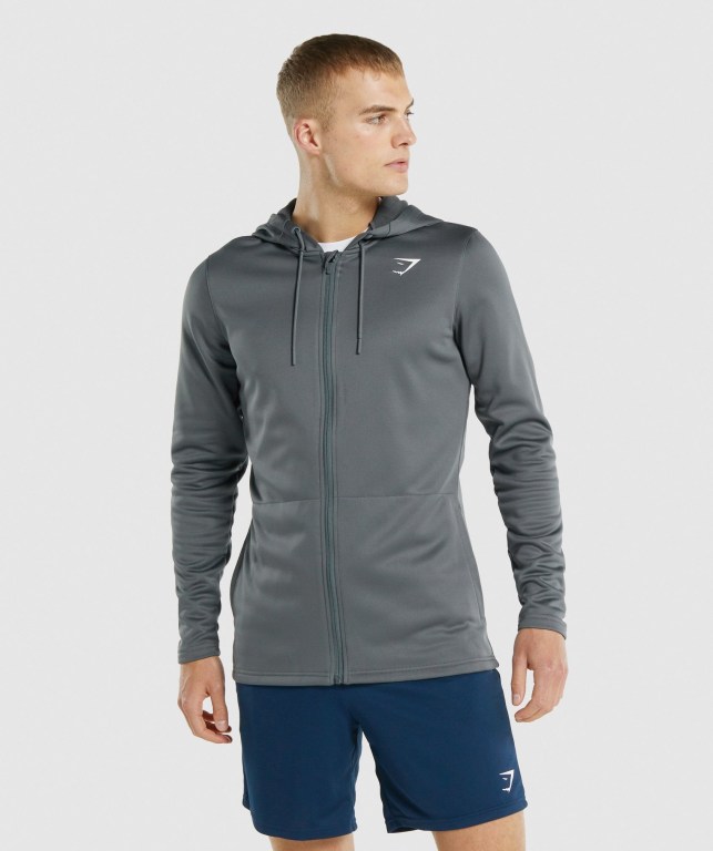 Sudadera Con Capucha Gymshark Arrival Zip Up Gris | B1a7HwTOWGY