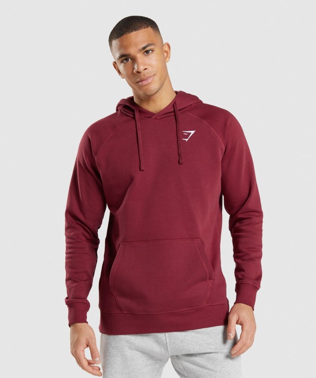 Sudadera Con Capucha Gymshark Crest Burdeos Rojas | 2FFJaH5iEU8