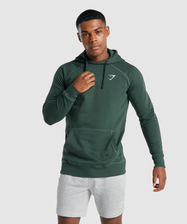 Sudadera Con Capucha Gymshark Crest Verde Oscuro | g72lphAOtGz