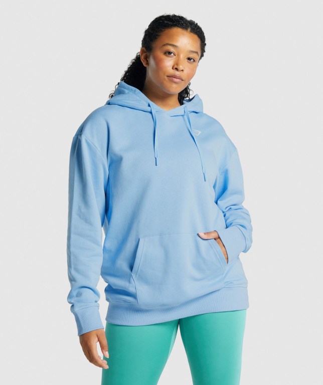 Sudadera Con Capucha Gymshark Entrenamiento Oversized Azules Claro | PFr6Y7sag9A