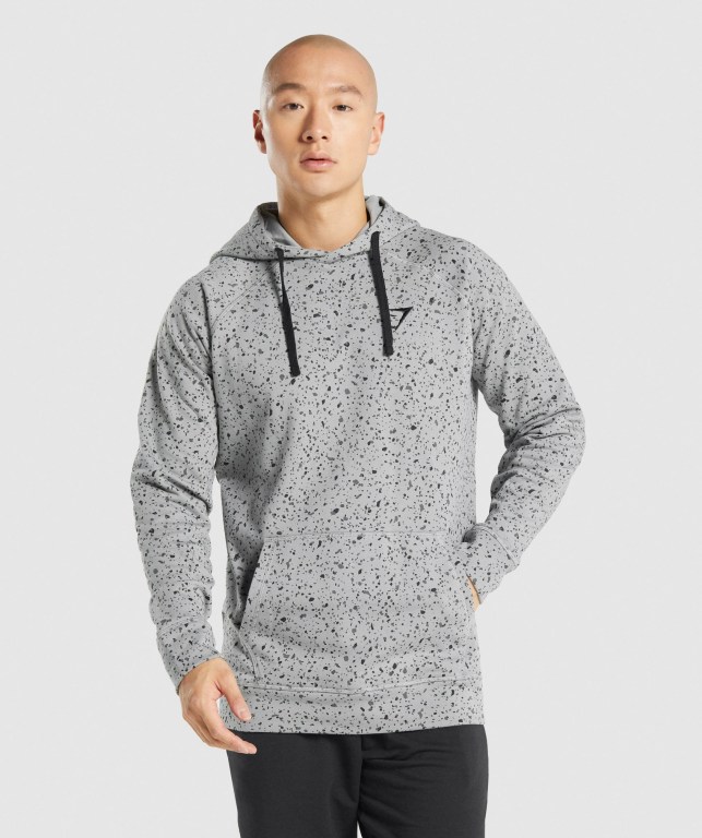 Sudadera Con Capucha Gymshark Micro Print Gris Claro | LExugjY5eKy