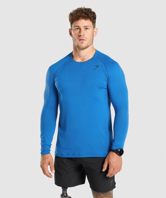 Sudaderas Gymshark Apex Seamless Azules | JGaqbWDtYAa