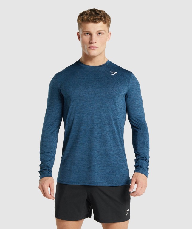 Sudaderas Gymshark Arrival Marl Azul Marino | kCuHqiCBG94