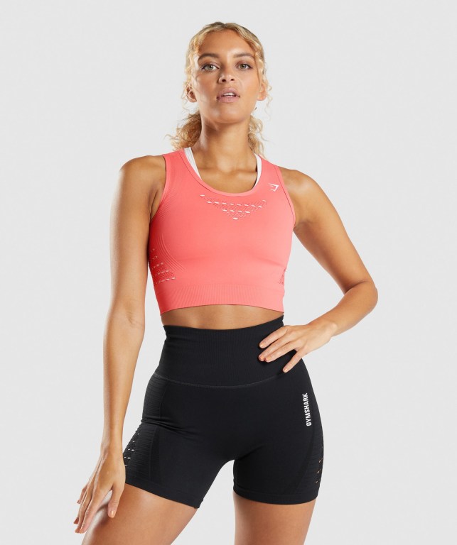 Sudaderas Gymshark Energy Seamless Crop Top Rosas | JlNK98urbxh