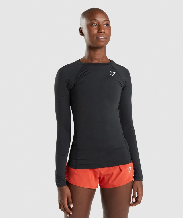 Sudaderas Gymshark Entrenamiento Baselayer Top Negras | 5hvbSJBcBvr