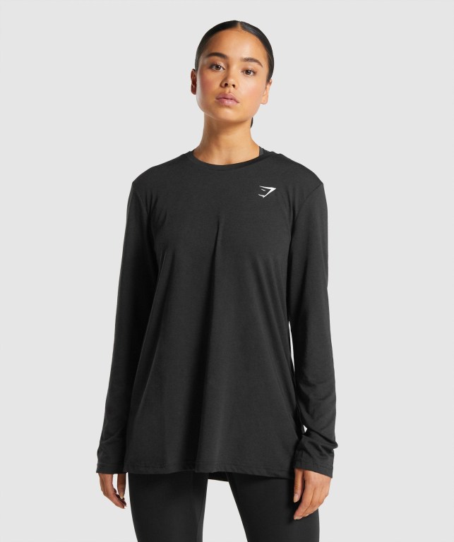 Sudaderas Gymshark Entrenamiento Oversized Negras | D3UfhFDJtYo