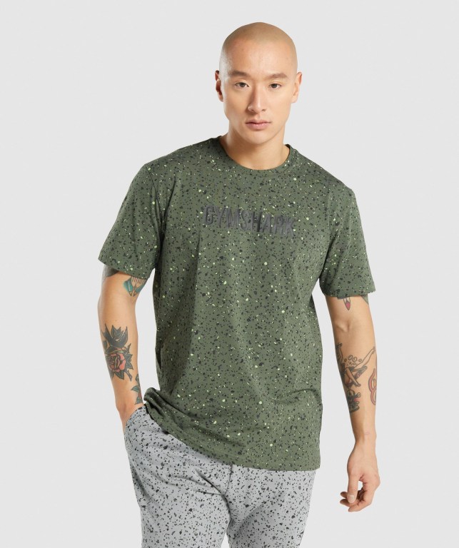 Sudaderas Gymshark Micro Print Verde | grfDgIInVMk