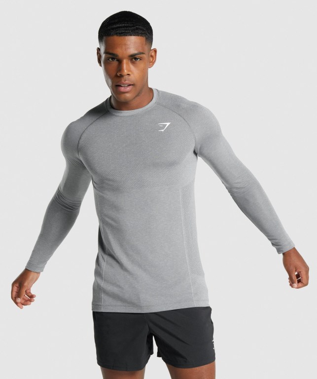 Sudaderas Gymshark Vital Light seamless Gris | cQkuD4Lrbuq