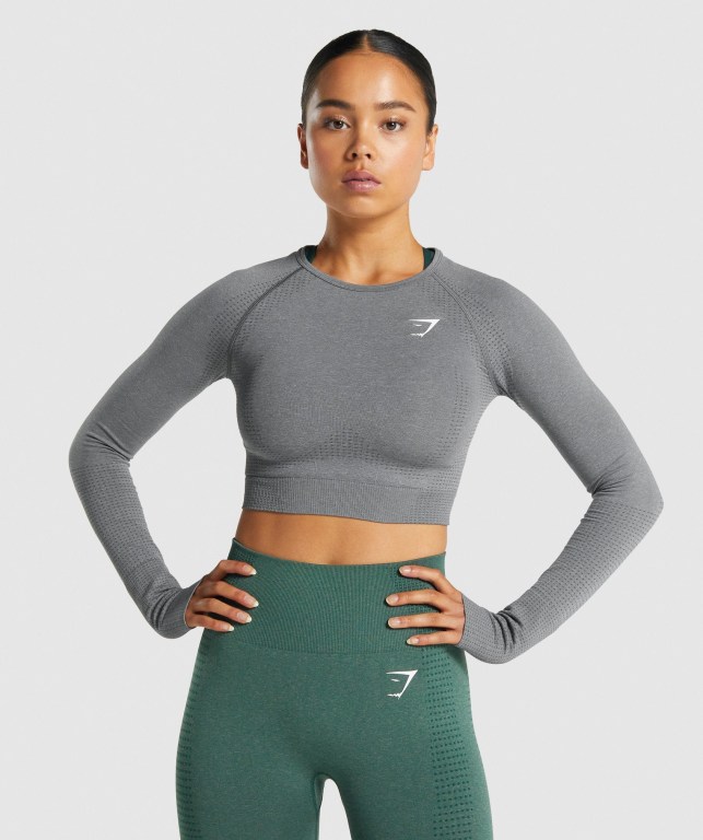 Sudaderas Gymshark Vital Seamless 2.0 Crop Top Gris | iOOvUE4bEJV