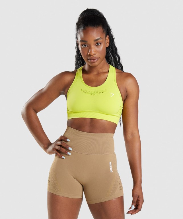 Sujetadores Deportivos Gymshark Energy Seamless Sports Bra Amarillo | ZJPOSCpAMTm