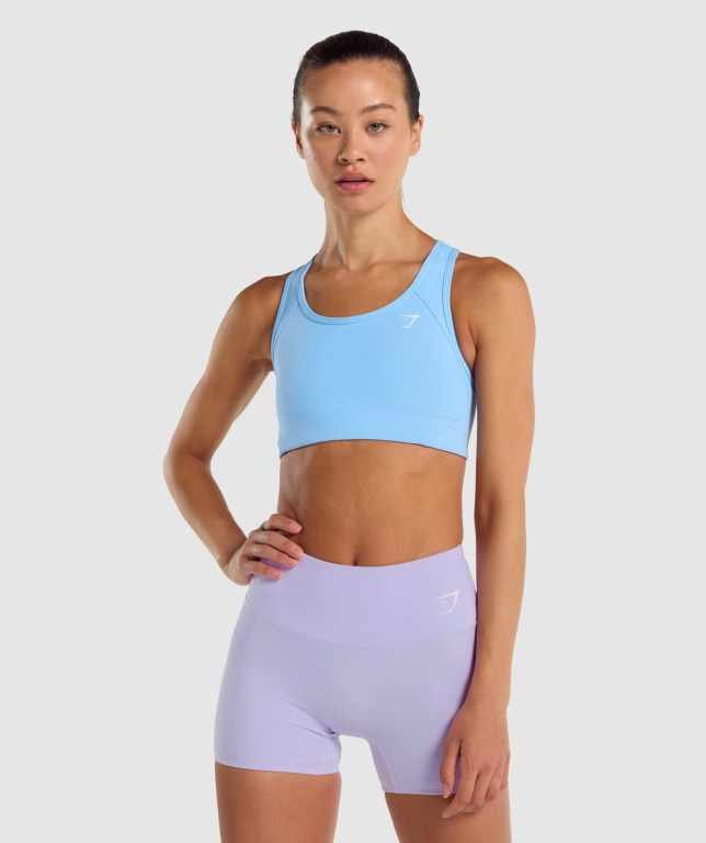 Sujetadores Deportivos Gymshark Essential Racer Back Entrenamiento Sports Bra Azules Claro | VZOfj2q6YFB