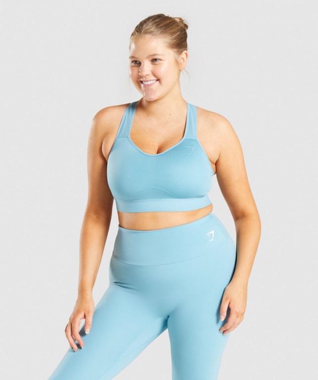 Sujetadores Deportivos Gymshark Ligeros High Support Entrenamiento Sports Bra Azules Claro | hmYALca9Iq3