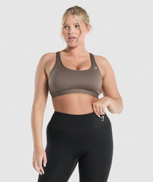 Sujetadores Deportivos Gymshark Scoop Neck Entrenamiento Sports Bra Marrones | Xo2IszeJbMw