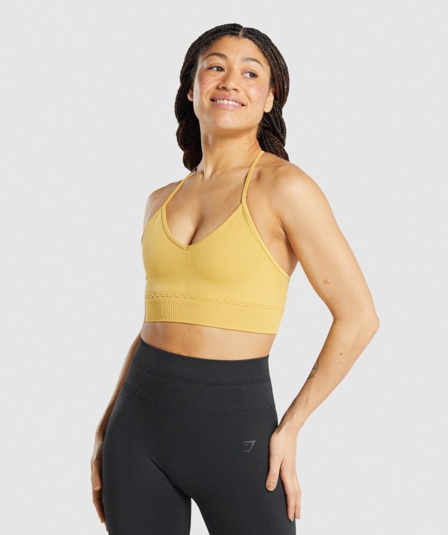 Sujetadores Deportivos Gymshark Studio Seamless Sports Bra Amarillo | aj9Gi1wEmQ6