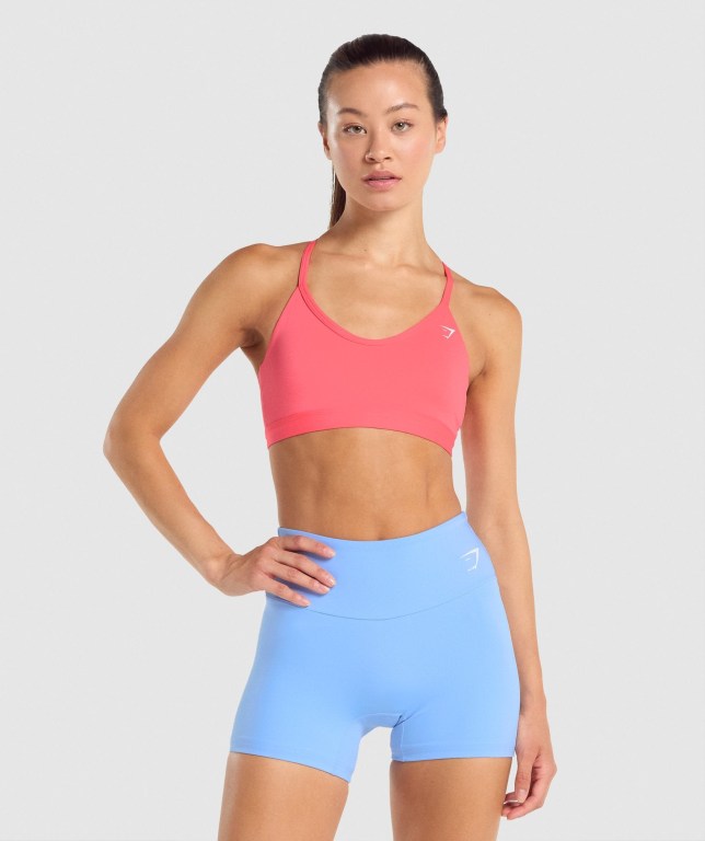 Sujetadores Deportivos Gymshark V Neck Entrenamiento Sports Bra Rosas | JlTCd6KCF1s