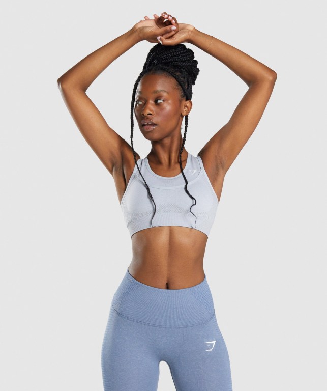 Sujetadores Deportivos Gymshark Vital Rise Seamless Sports Bra Gris Claro | 45QZDfDM7wz