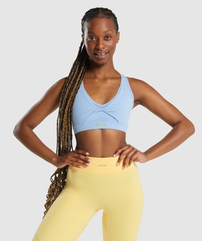 Sujetadores Deportivos Gymshark Whitney Mesh Sports Bra Azules | kkpVelYDUe4